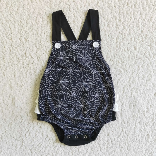 SR0075 Black Spider Web Tank Top Bodysuit