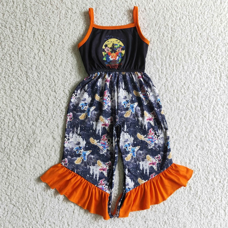 SR0077 halloween cartoon pumpkin suspender bodysuit