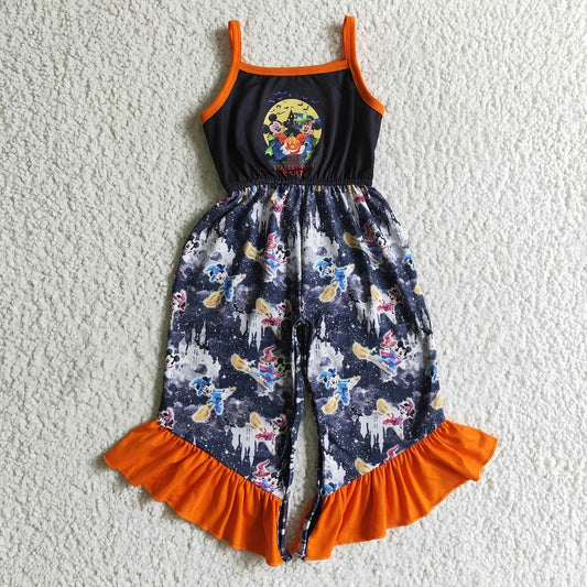 SR0077 halloween cartoon pumpkin suspender bodysuit