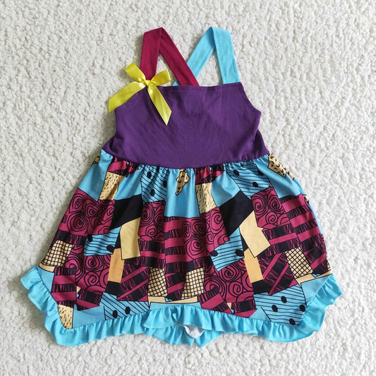 SR0083 HALLOWEEN COLORFUL PATCH DRESS