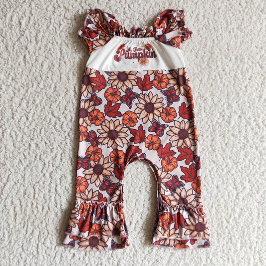 SR0094 BABY GIRLS FALL PUMPKIN ROMPER