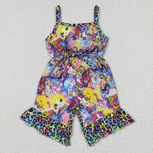 SR0177 Baby Girls LISA FRANK Color Leopard Camisole Jumpsuit