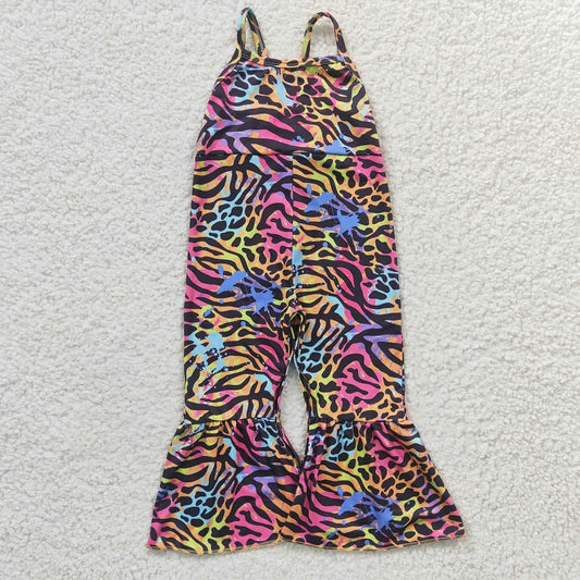 SR0232 Baby Girls Color Leopard Camisole Jumpsuit
