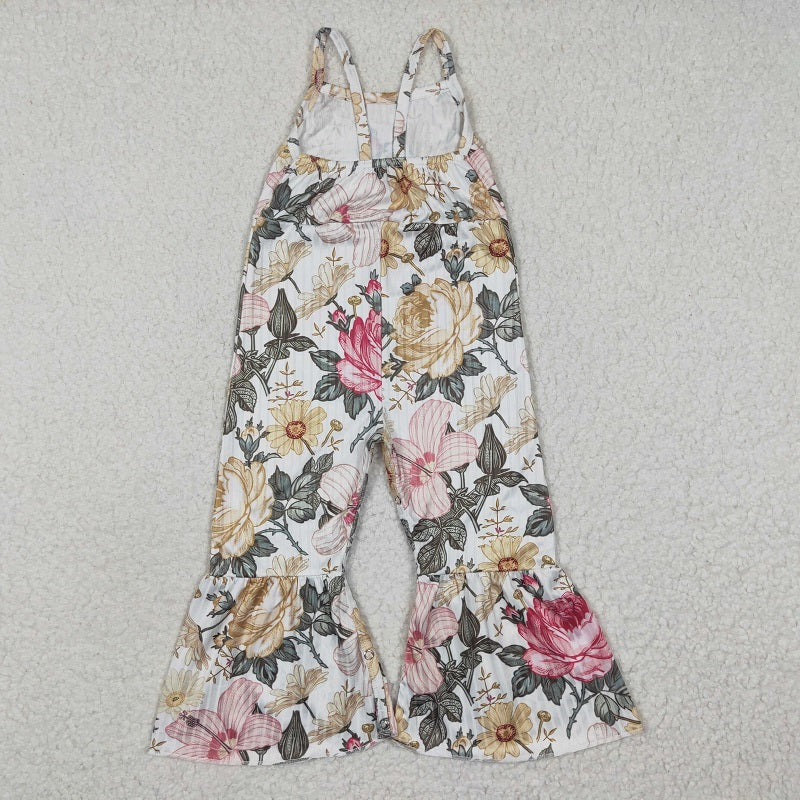 SR0248 Baby Girls Floral Sling Waffle Milk Silk Onesie Bodysuit