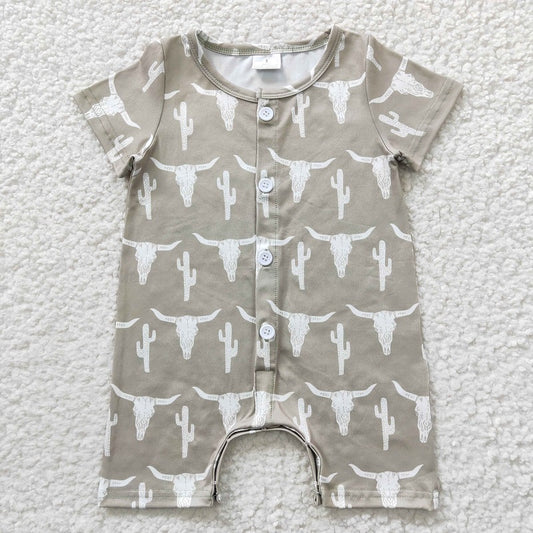 SR0258 Baby Girls Bullhead green short-sleeved jumpsuit