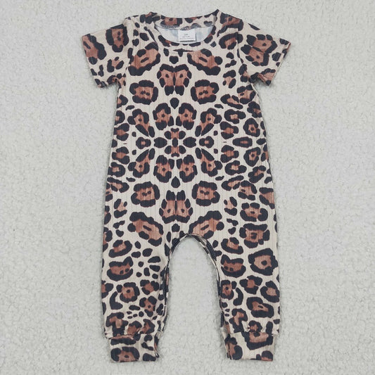 SR0293 Baby Boys Leopard Print Short Sleeve Bodysuit