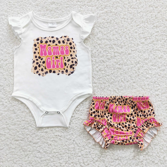 Mama white romper + bummies short SR0308 +SS0081