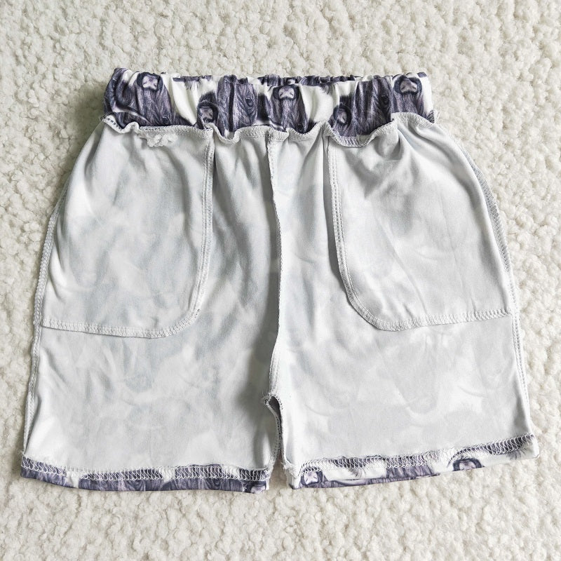 SS0001 Grey Yak Elastic Drawstring Shorts