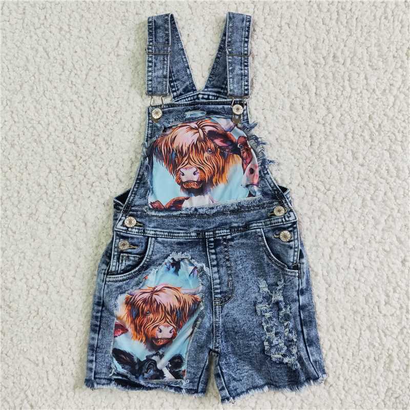 SS0023 Alpine Strap Denim Shorts suspender pants