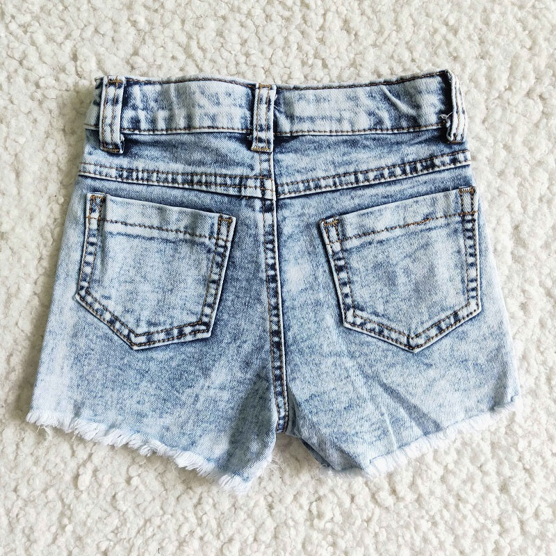 SS0024  Alpine Cow Denim Shorts