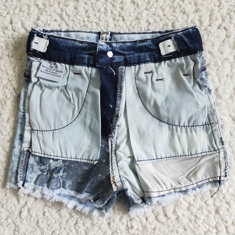 SS0024  Alpine Cow Denim Shorts