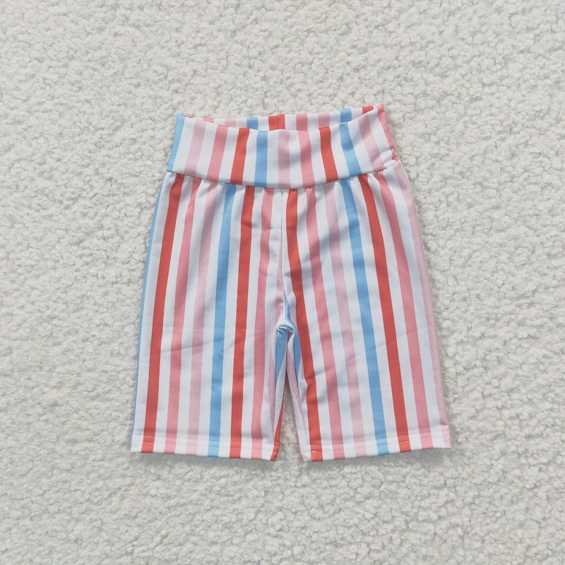 SS0030 colorful striped bike shorts
