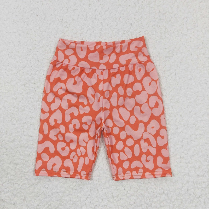 SS0035 orange leopard girl bike shorts