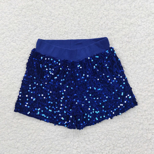 SS0038 Sapphire Blue Sequined Shorts