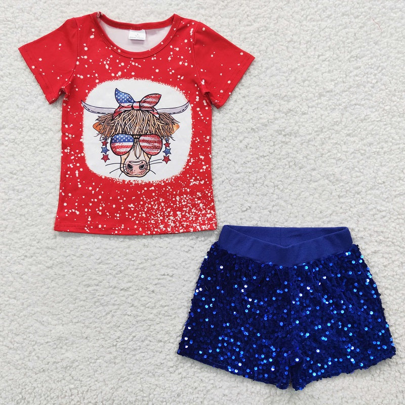 SS0038 Sapphire Blue Sequined Shorts