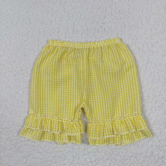 SS0065 Yellow Plaid Shorts