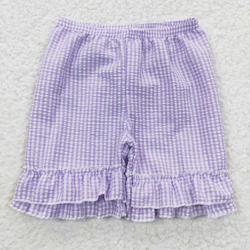 SS0067 Purple Plaid Shorts