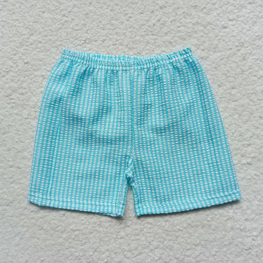 SS0073 Sky Blue Plaid Shorts