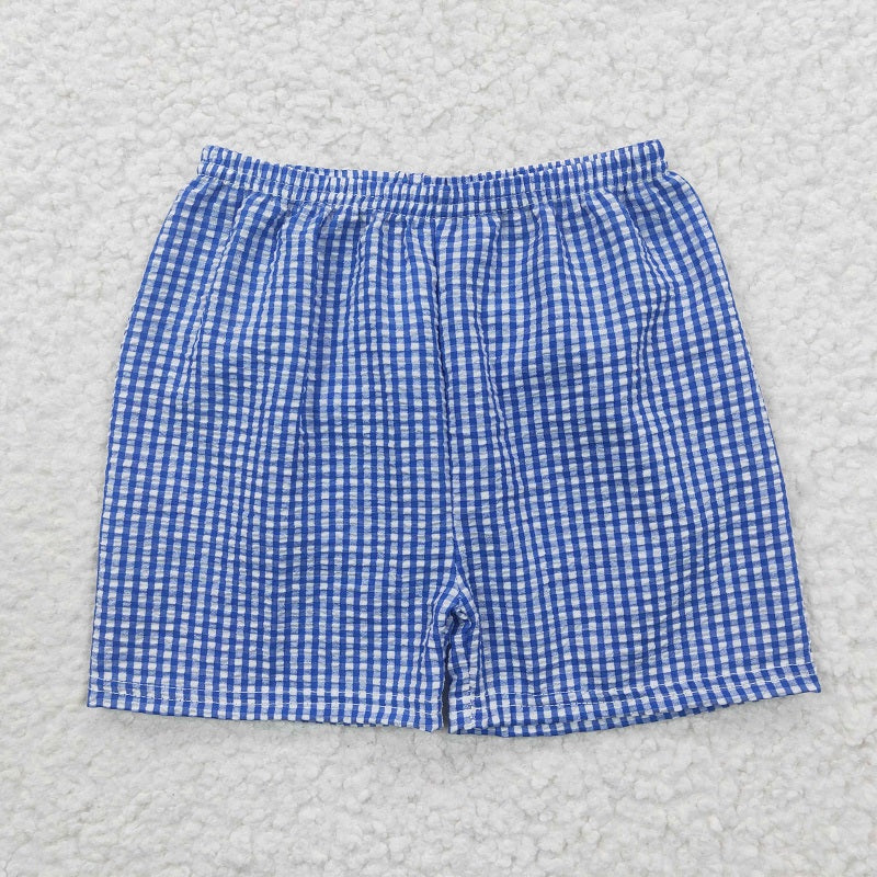 SS0074 Blue Plaid Shorts