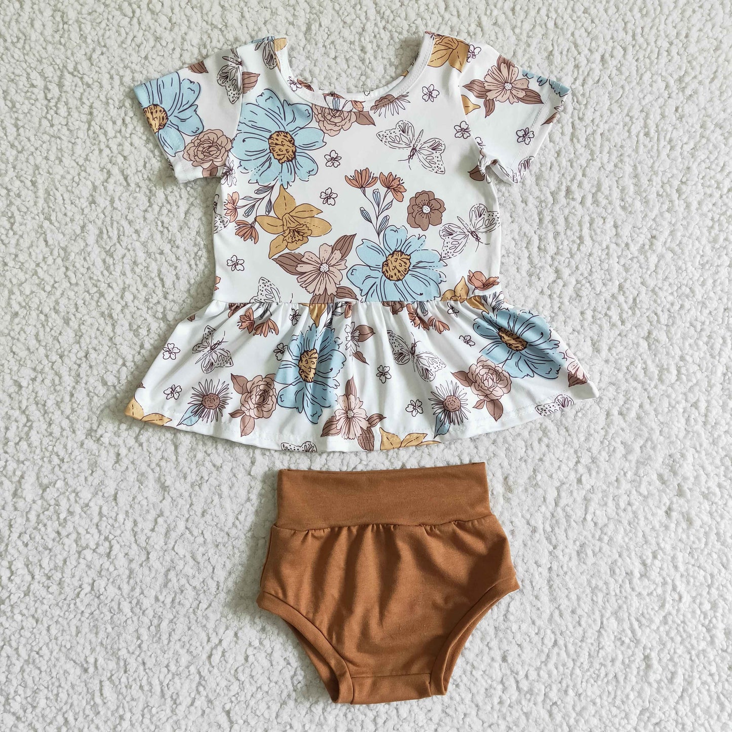 GBO0032 Kurzärmliges Khaki-Slip-Set mit weißem Blumenschmetterling  2025 3.8