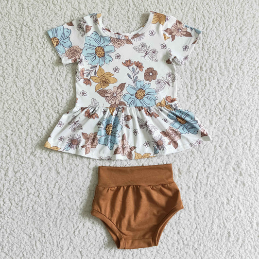 GBO0032 Kurzärmliges Khaki-Slip-Set mit weißem Blumenschmetterling  2025 3.8