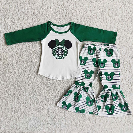 6 A1-29 Baby Girls Green cartoon suit